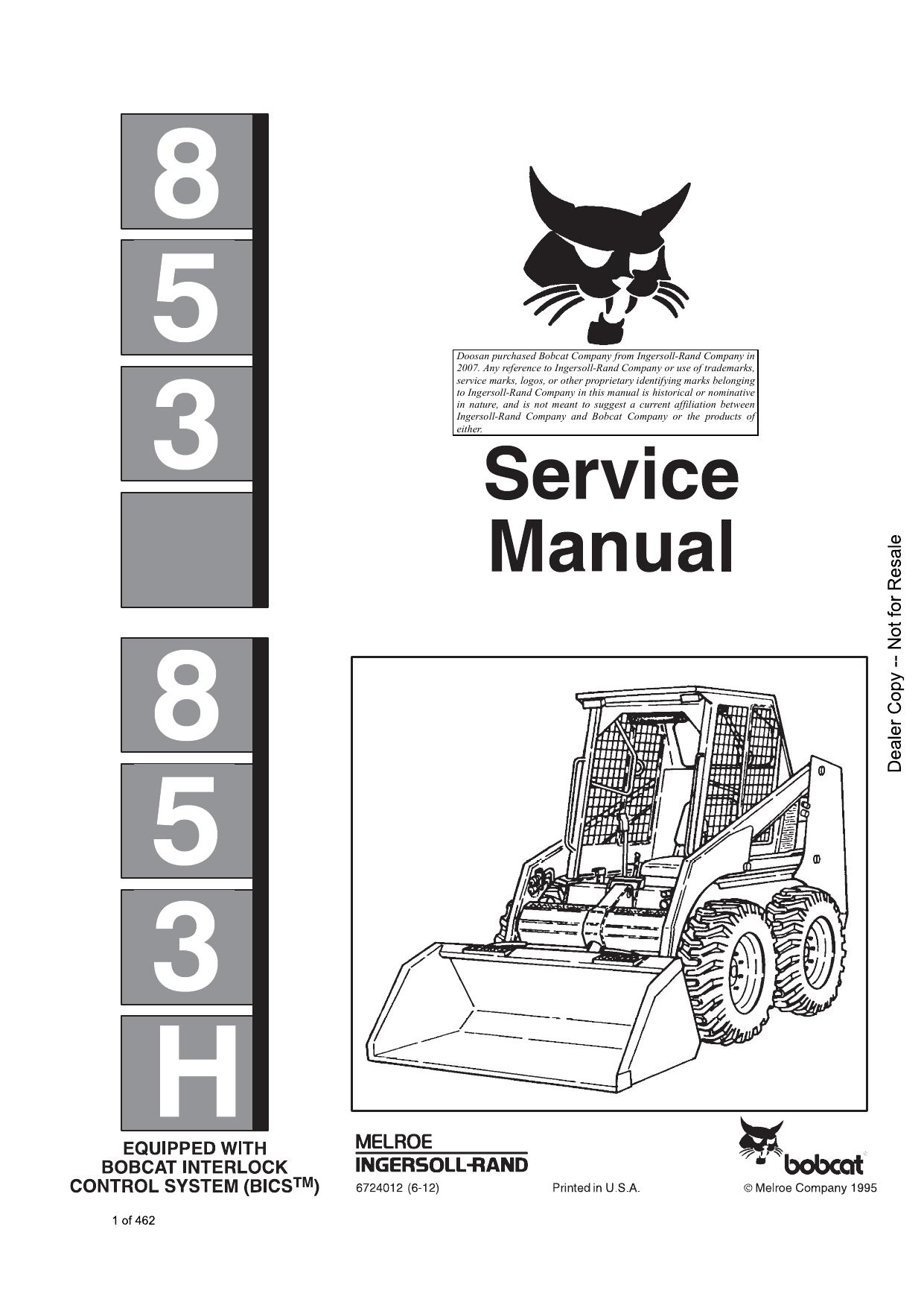 853 853H Loader Service Manual Bobcat 2